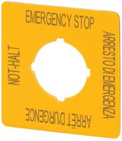 Bezeichnungsschild Eaton M22-XYK11 Not-Aus quadratisch 50mm gelb