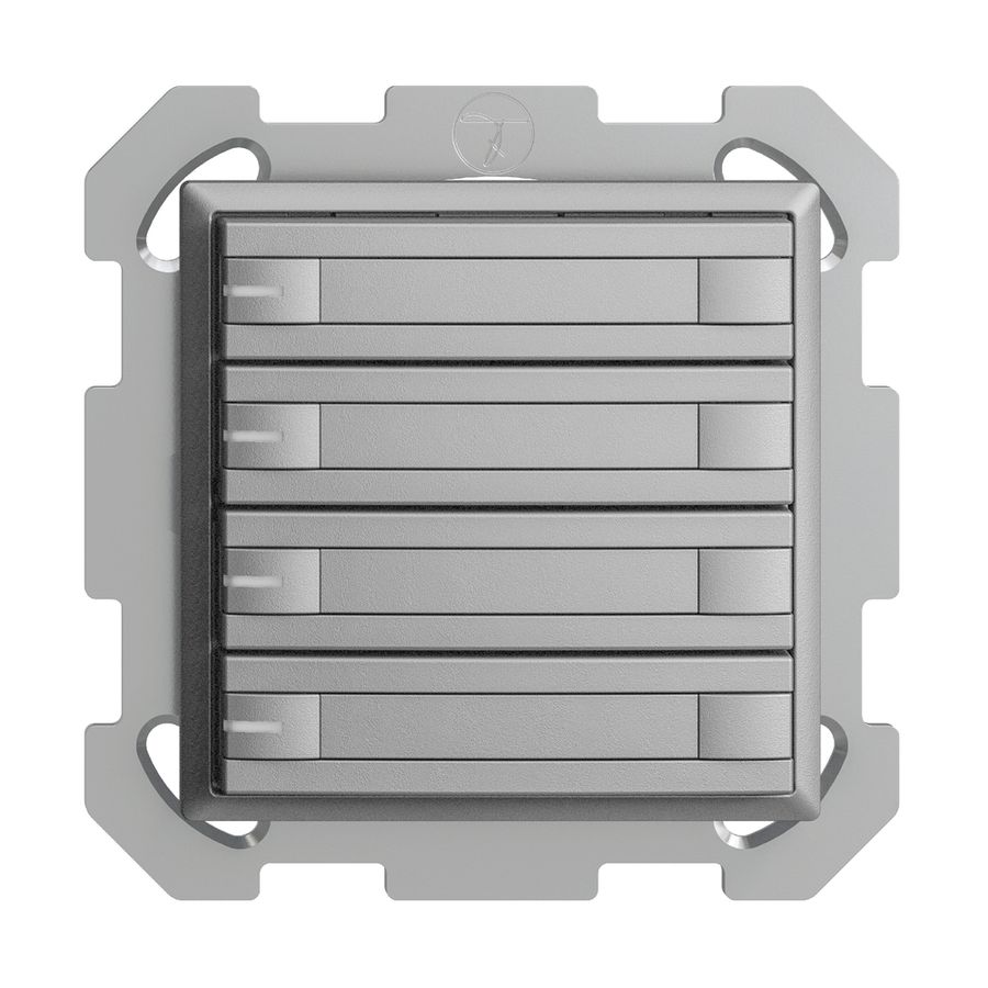 UP-KNX-Taster RGB EDUE, 250mW, m.RGB-LED, m.Papier., 4×Taste, 2×Tastenb., si