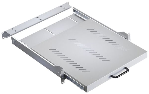 Geräteboden R&Mfreenet ausziehbar 19"×600mm 2HE 40kg grau