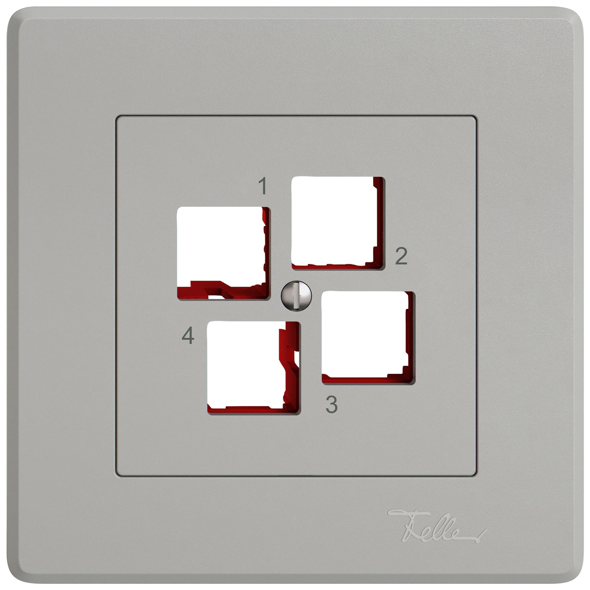 Kit de montage ENC EDIZIO.liv EASYNET S-One SNAPFIX® droit 4×RJ45 grc