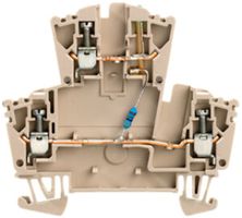 Borne multi-étage Weidmüller WDK LD GR 1R 24VDC connexion à vis 2.5mm² beige