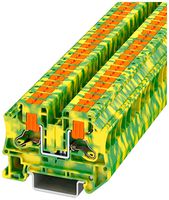 Morsetto di terra componibile PX PTV 6-PE 6mm² Push-In 2×1 DIN35 verde-giallo