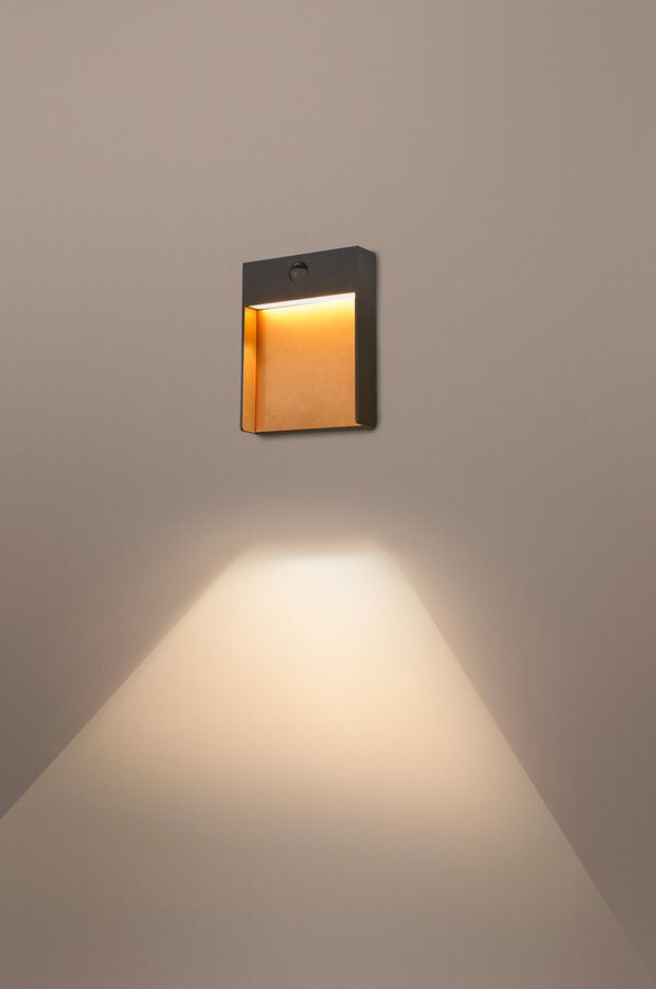 LED-Wandleuchte SLV FLATT SENSOR 16W 3000K 600lm IP54 anthrazit
