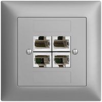 UP-Dose 4×RJ45/s 4P getr. EDIZIOdue silver ITplus