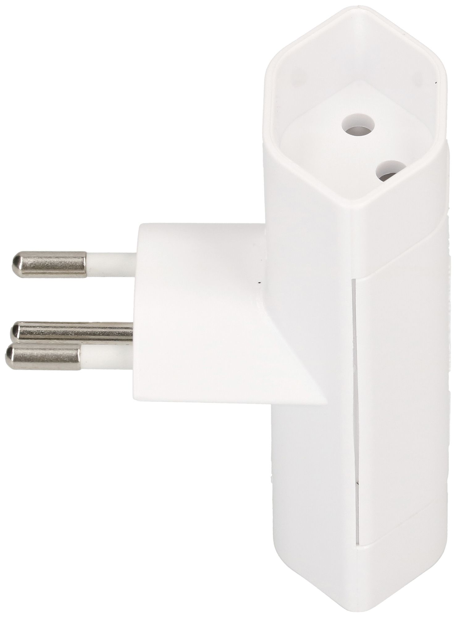 Fiche de dérivation MAX HAURI 2×T13 10A 250V forme en T blanc