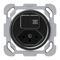 UP-Kombination origin Sch 3+3 + 1×Typ 13 77×77mm 1×beleuchtet schwarz