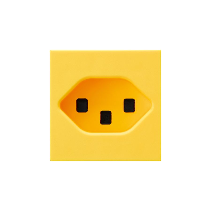 EB-Steckdose Hager Typ 23 gelb 45×45 mit Steckklemmen