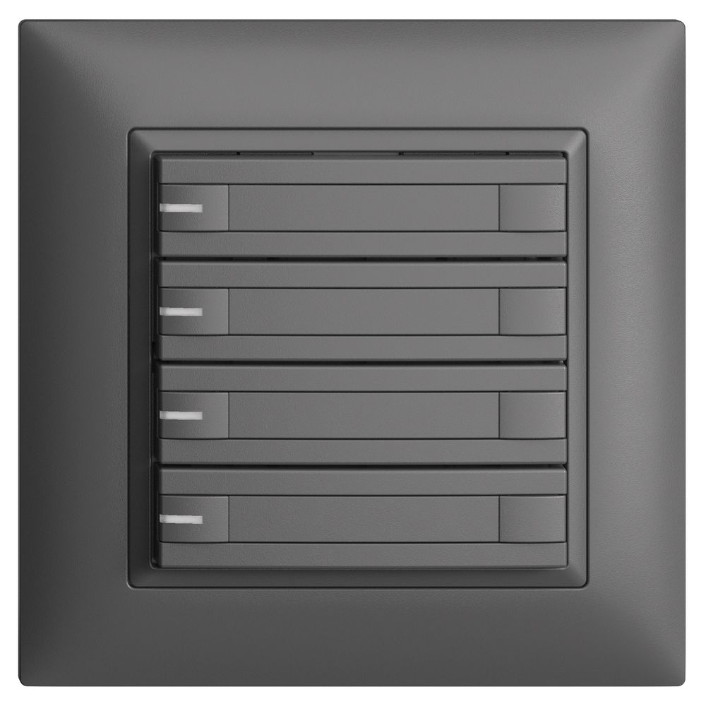 UP-KNX-Taster RGB EDUE FMI, 250mW, m.RGB-LED, m.Papier, 4×Taste, 2×Tastenb., dgu