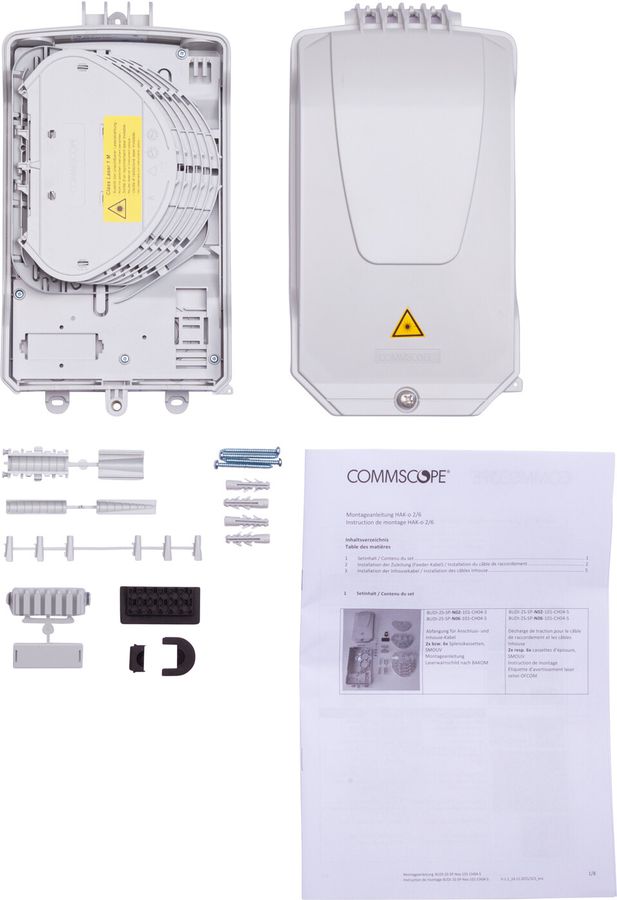 HAK o 6 V2, vollbestückt mit 6 Spleisskassetten