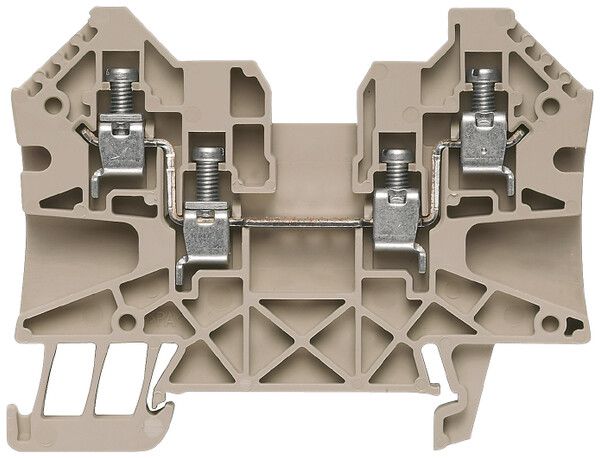 Durchgangs-Reihenklemme Weidmüller WDU /ZZ Schraubanschluss 4mm² TS35 beige