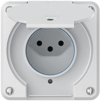 Steckdose robusto 1×Typ 13 beleuchtet IP55 weiss