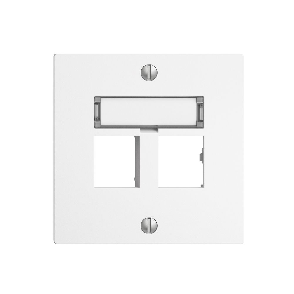 Kit de montage EDIZIOdue sortie droite, pour 2×RJ45 freenet, blanc