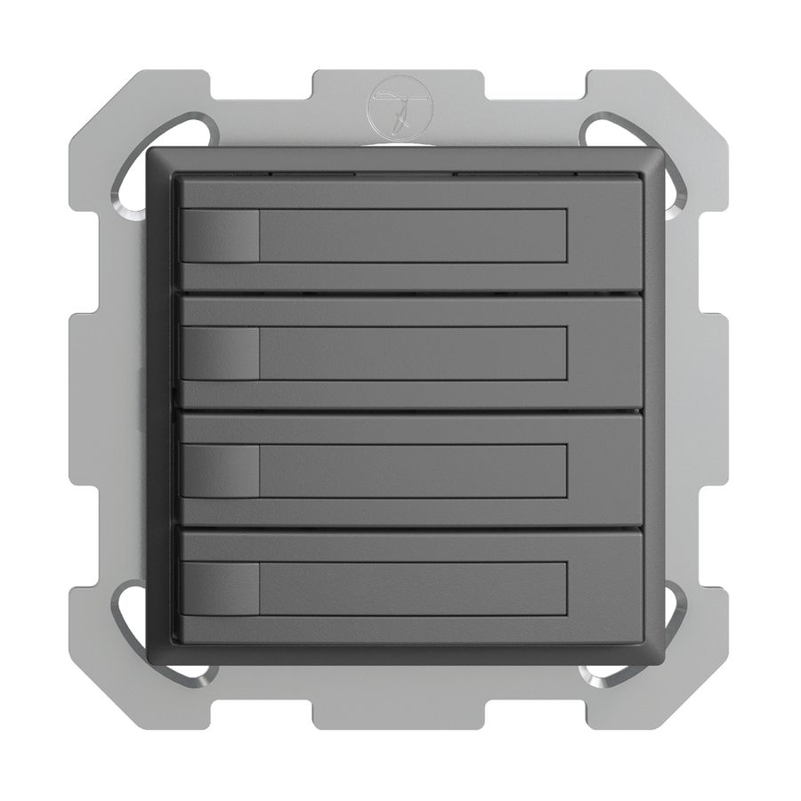 Poussoir KNX RGB ENC EDUE, 250mW, s.LED, a.papier, 4×poussoir, 1×touche, grf