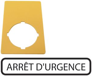 Plaquette indicatrice ETN RMQ ARRÊT D'URGENCE, jaune