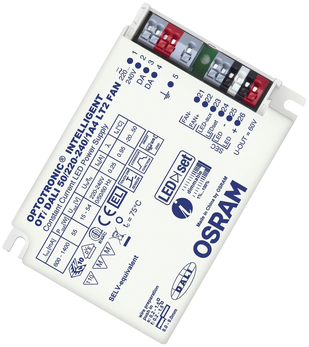LED-Konverter Osram OTi LT2 1400mA, 55W, IP20, DALI