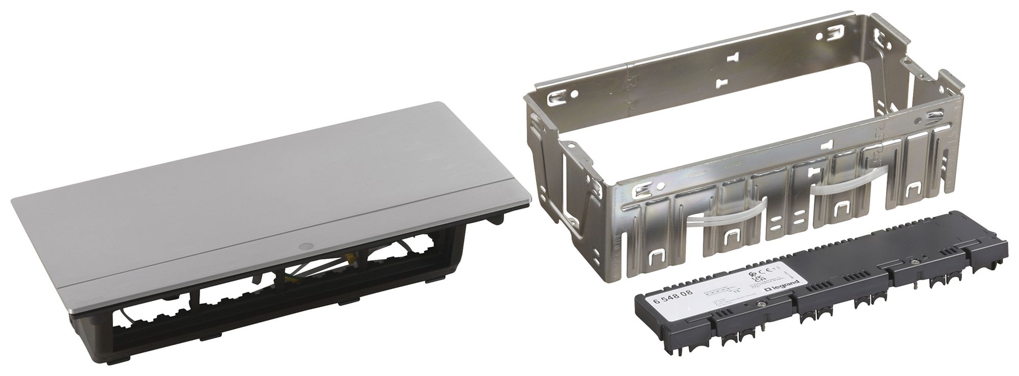 Tischsteckdose POP-UP für 8 Module Mosaic inox