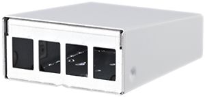 AP-Gehäuse Dätwyler Keystone 4 Port 85×110×44mm, Metall weiss