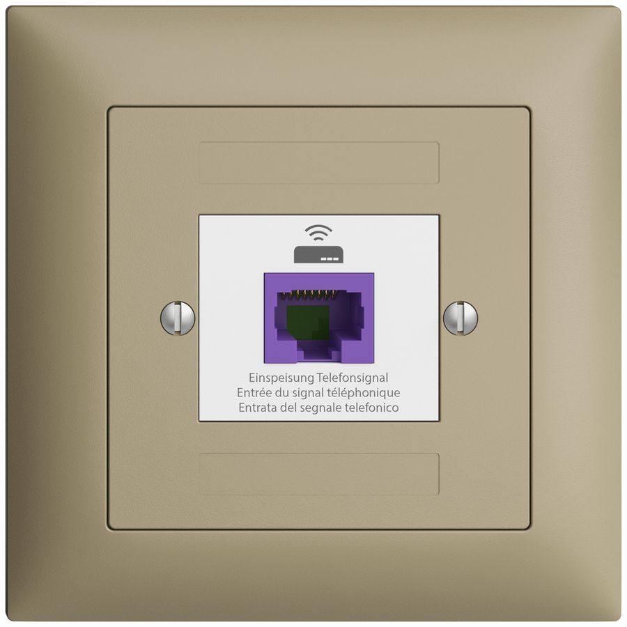 UP-Rückführungsdose EDIZIOdue FMI 1×RJ45 f.Swisscom VoIP, 8 polig, UTP, sand
