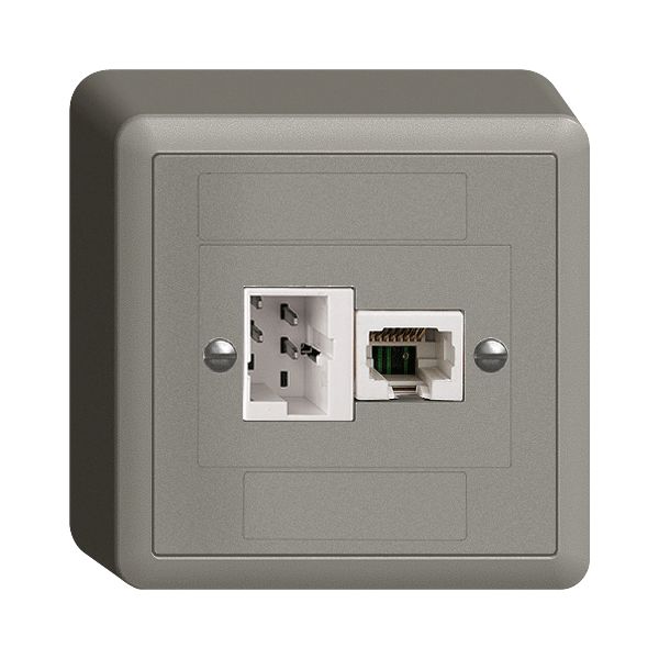 AP-Dose xDSL RJ45/TT83 dunkelgrau ITplus EDIZIOdue mit Filter