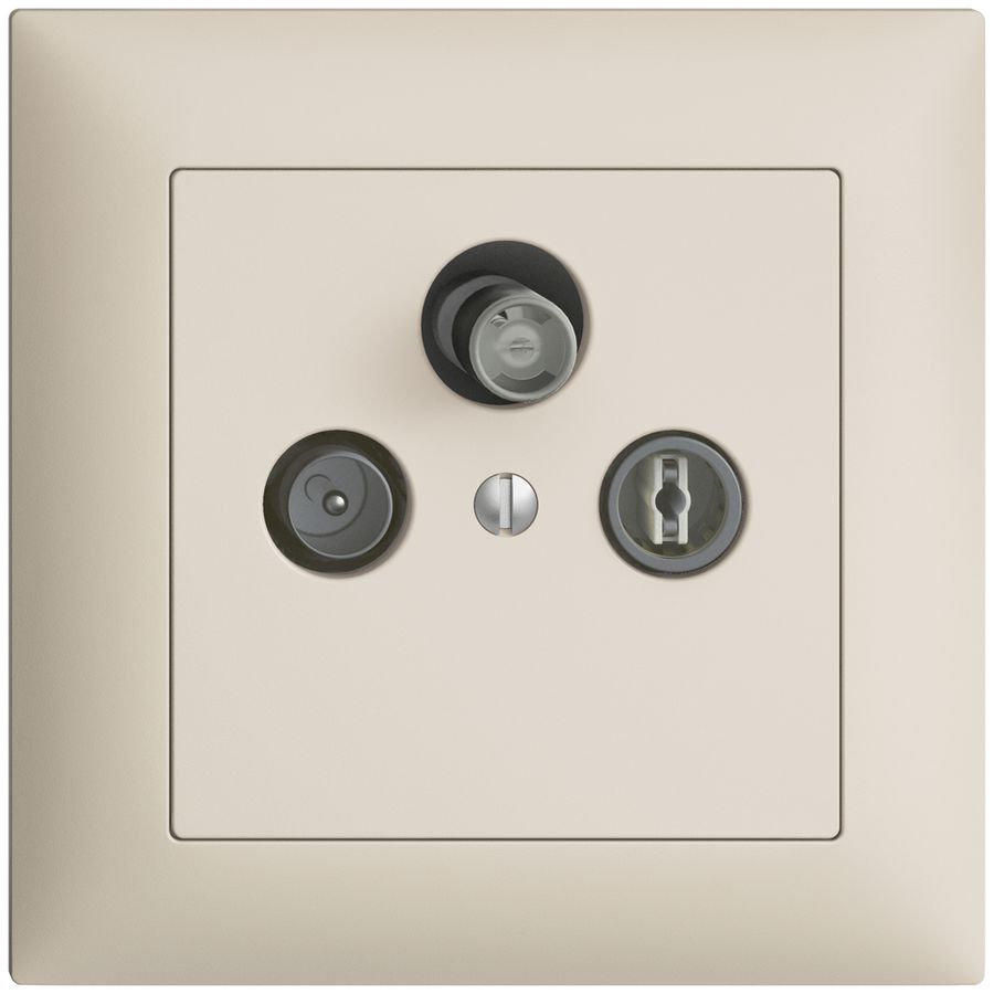 UP-Stichdose SAT/TV/R DB53 EDIZIOdue crema, mit SAT-F-Anschluss