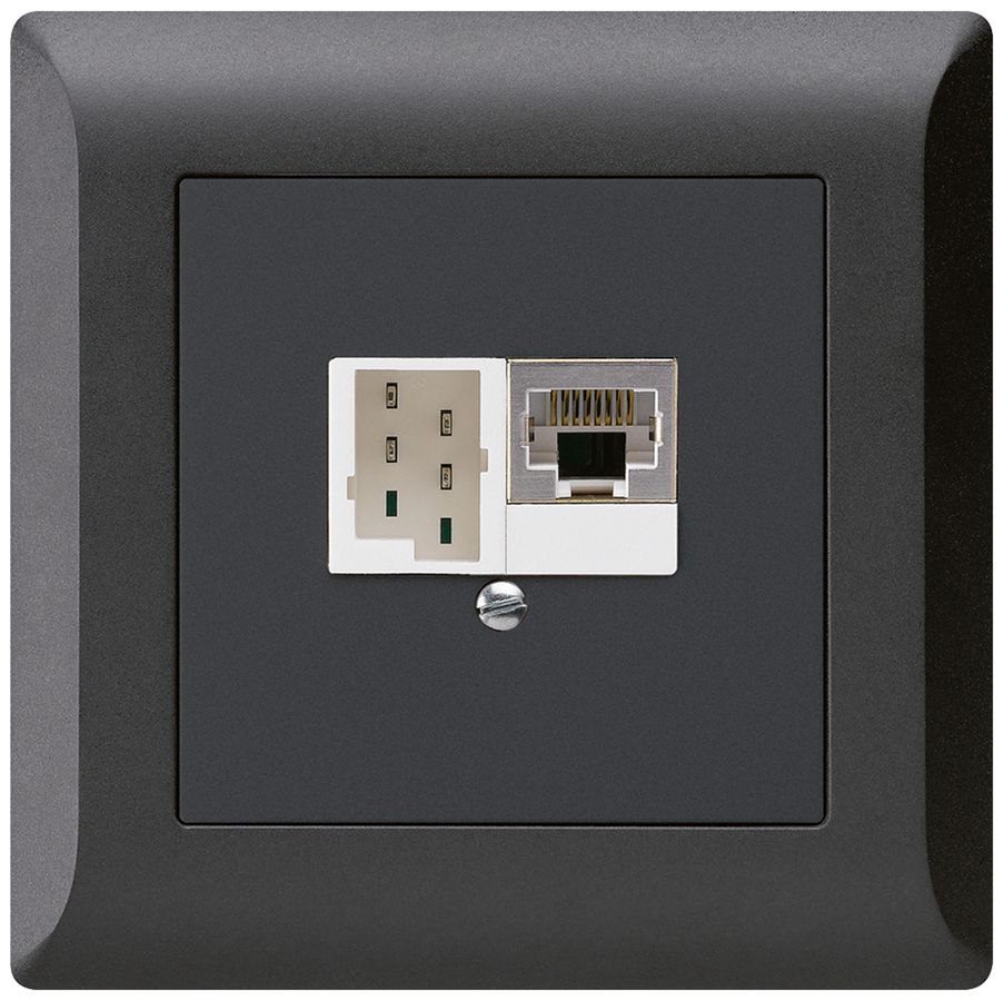 Boîte ENC kallysto.line 1×RJ45s+1×TT83 noir