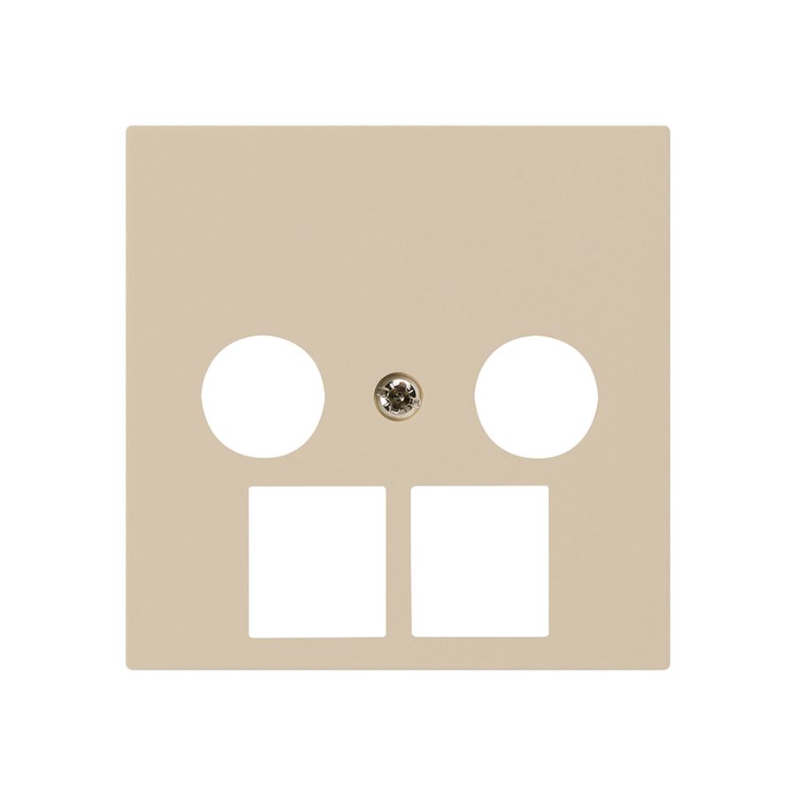 Frontplatte kallysto 2×koaxial/2×RJ45 beige
