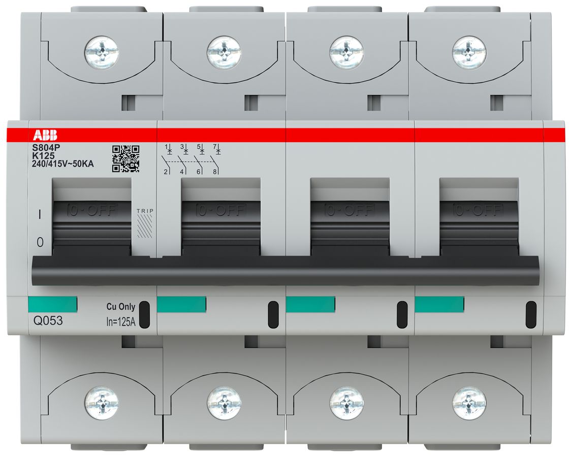 Leitungsschutzschalter ABB S804P-K125 4P 400V K-125A 50kA 6.5TE