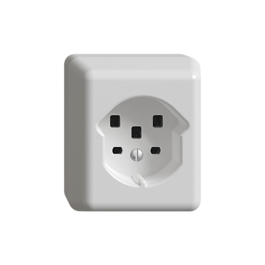 AP-Steckdose FH T25 16A weiss, mit Steckklemmen