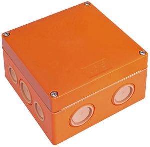 AP-Abzweigdose ELBRO E90 126×126×86mm IP66 10×10mm² 10×M20/25 orange