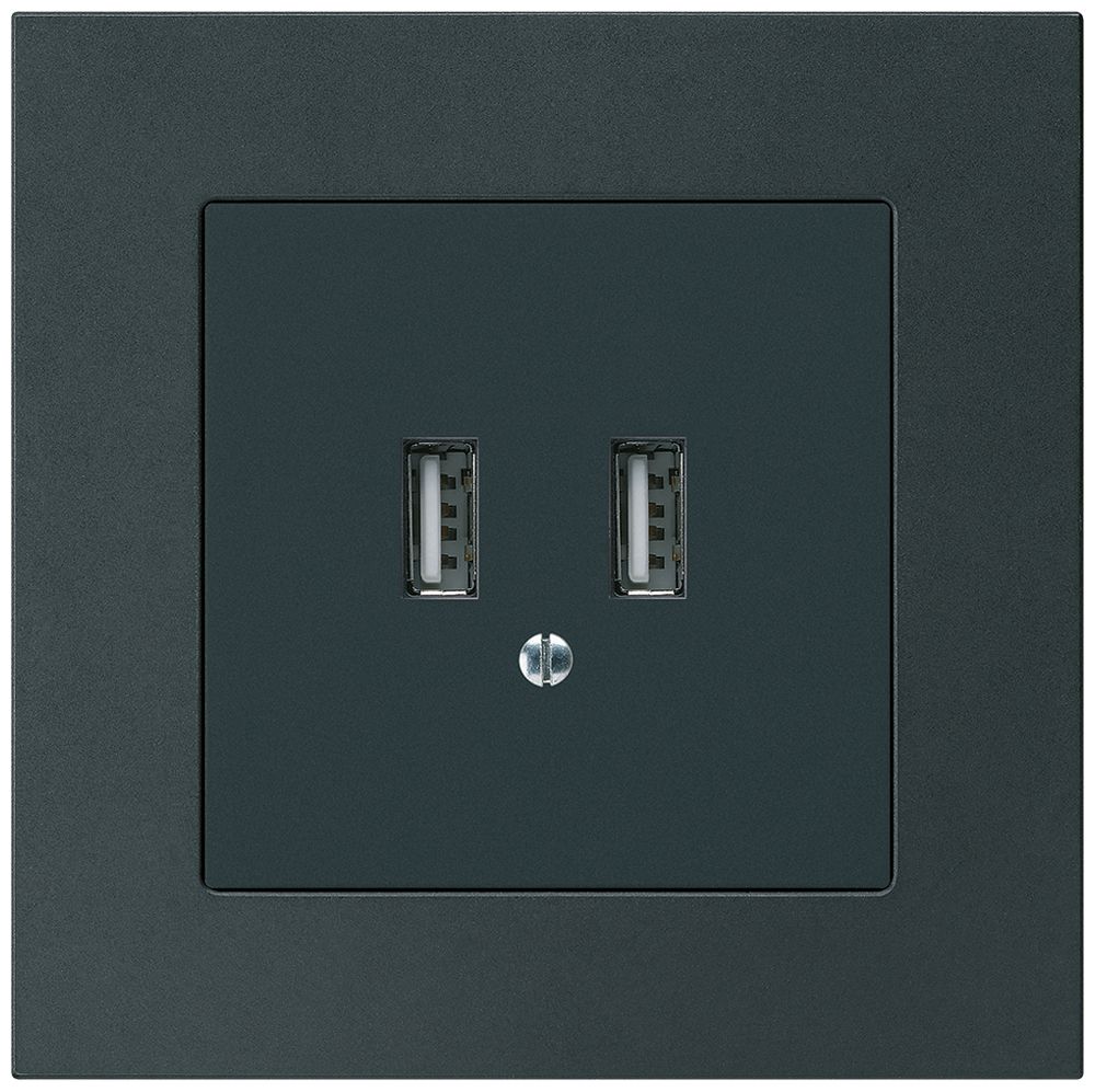 Prise de charge USB ENC Hager kallysto.pro 240V 2400mA noir