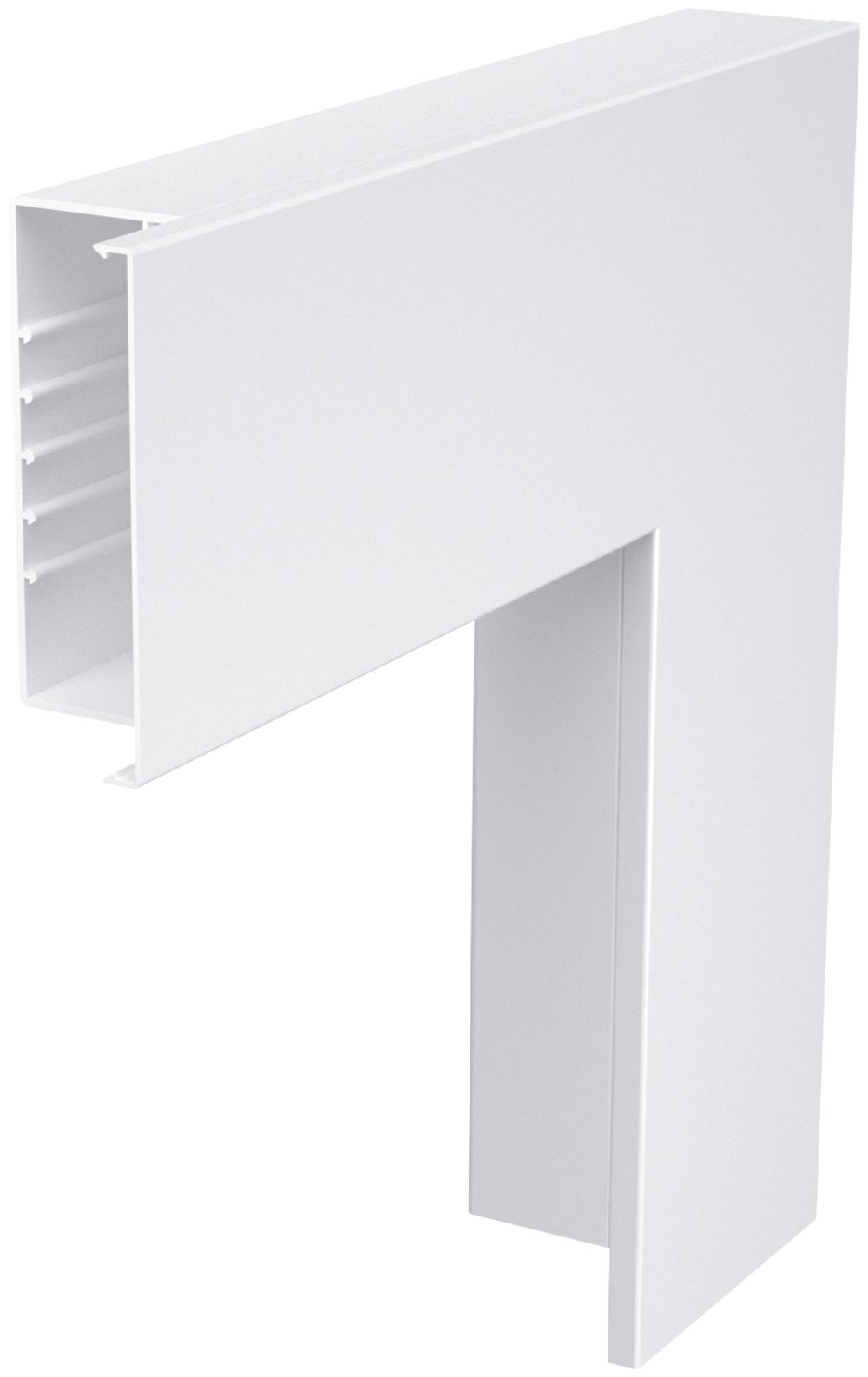 Angle plat Bettermann 470×170×80mm, PVC, blanc pur, 9010