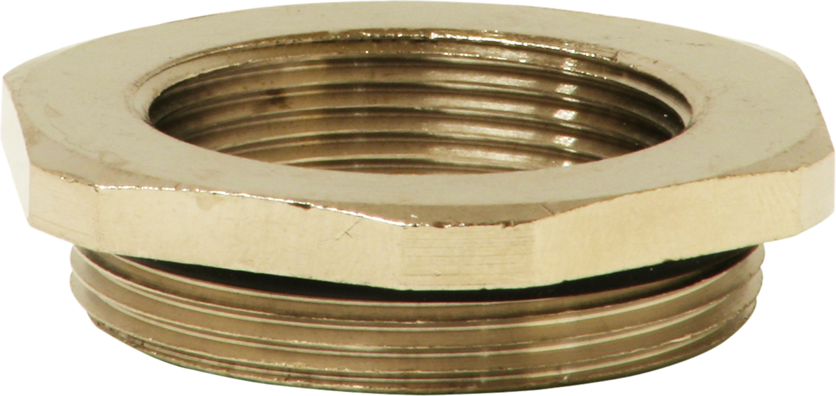 Reduktion 6-kant M40×1.5 aussen/M32×1.5 innen Messing vernickelt