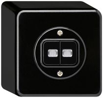 AP-Leuchtdruckschalter basico 1/3+3/1L mit 2 Linsen schwarz