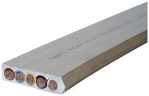 Câble plat Woertz 5×25mm² sans halogène gris UV B2ca