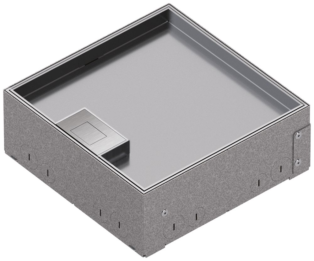 Scatola da pavimento Hager Q06 LE 3kN 200×205×15mm acciaio inossidabile 4×FLF