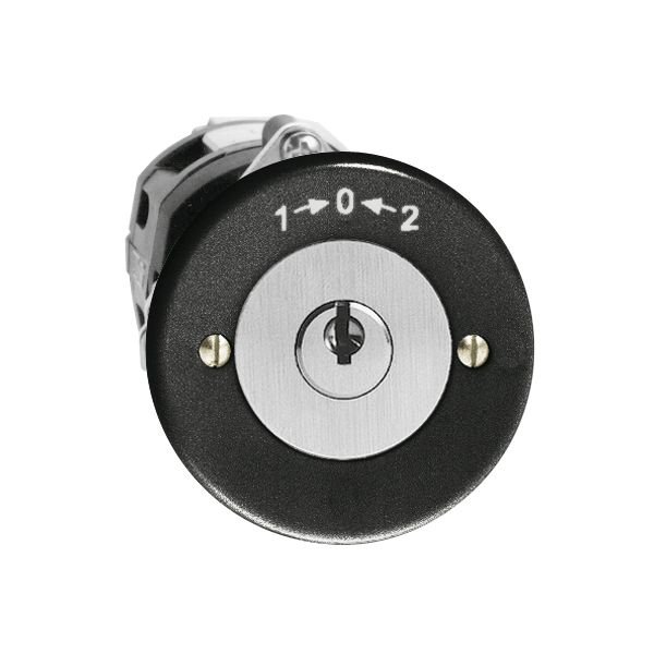 UP-Schwenktaster 1->0<-2 schwarz mit Sicherheitsschloss