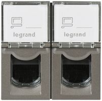 EB-Dose MOS UTP 2×RJ45 magnesium Kat.5e 1 Modul