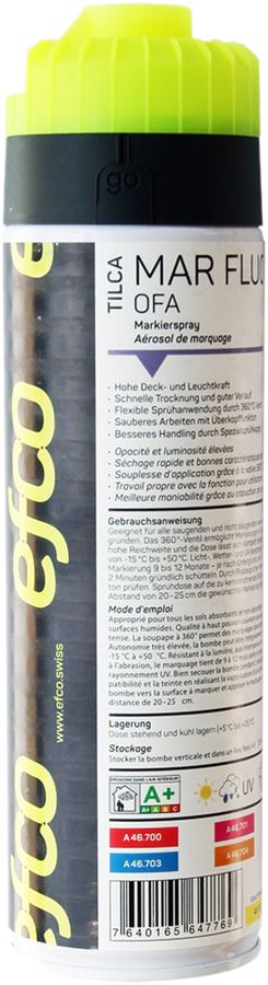 Spray marcatore TILCA MAR FLUO OFA FLUO fluorescente giallo 500ml