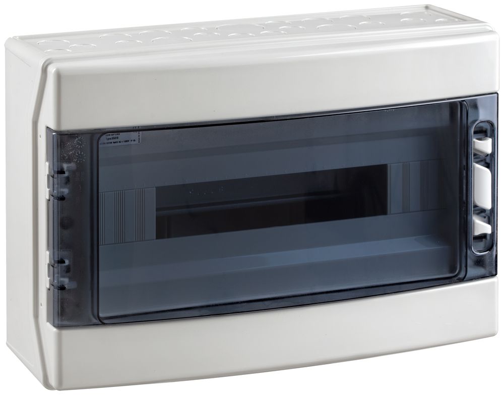 AP-Gehäuse Elcase 286×418×148mm, 1×18 Module, IP65, IK08, 650°C, ABS/PC grau