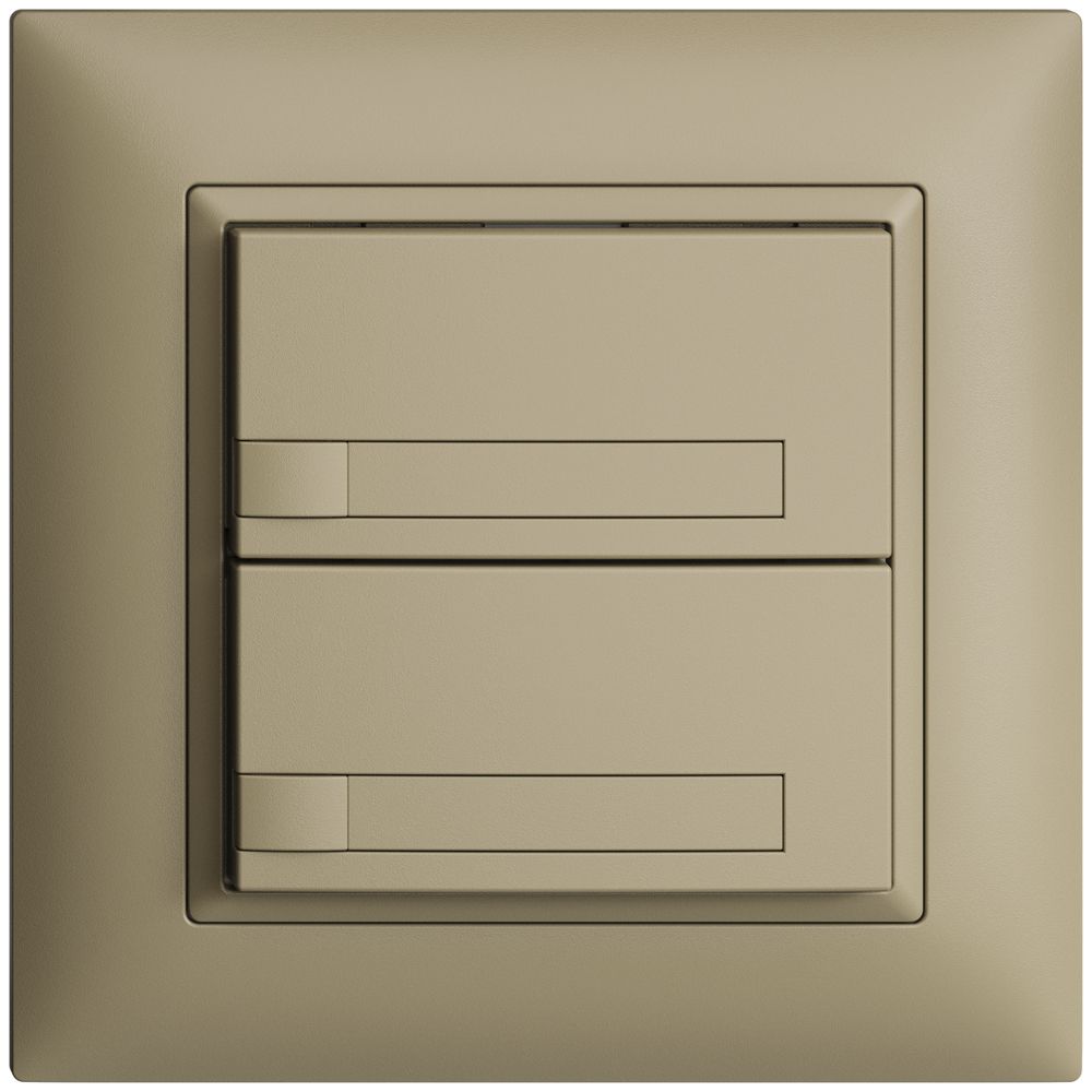 Poussoir ENC KNX 2× EDIZIOdue sand RGB sans LED avec insert papier