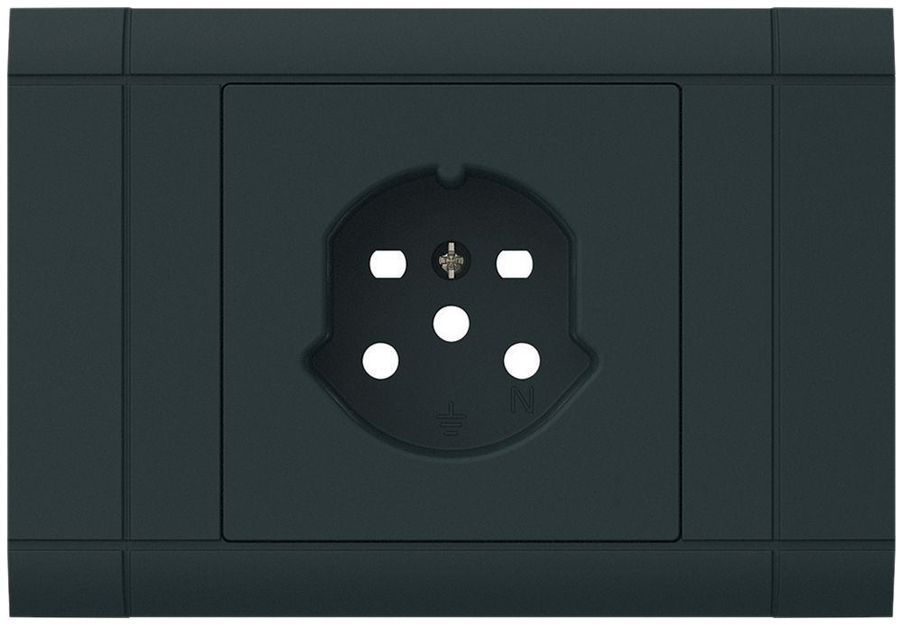 EB-Frontset kallysto für Einbausteckdose 1×T15 Abdeckrahmen steckbar schwarz