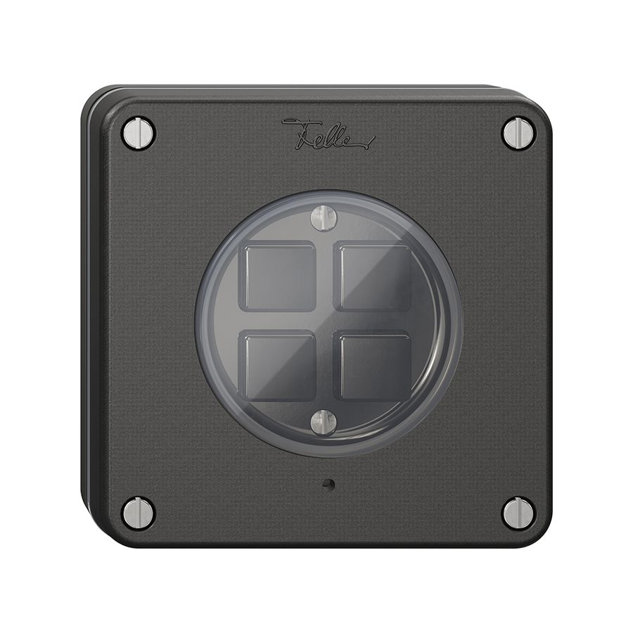 NUP-KNX-Taster 4× NEVO RGB mit Temperaturfühler schwarz