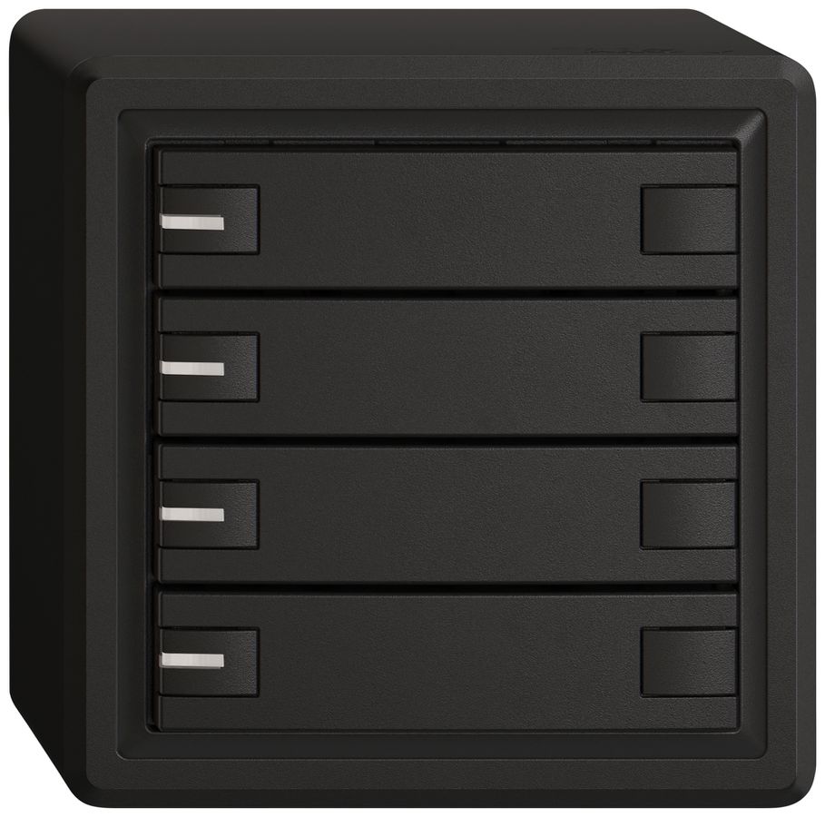 Poussoir KNX RGB AP EDIZIO.liv SNAPFIX® capteur temp.RGB-LED 4× comm.2T no