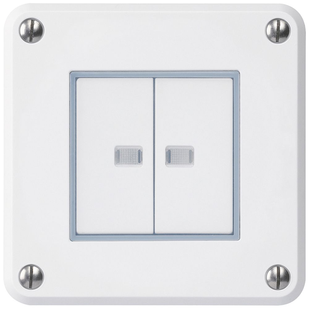 Interruttore INC robusto IP55 schema 3/contatto a pulsante 2×illuminato bianco