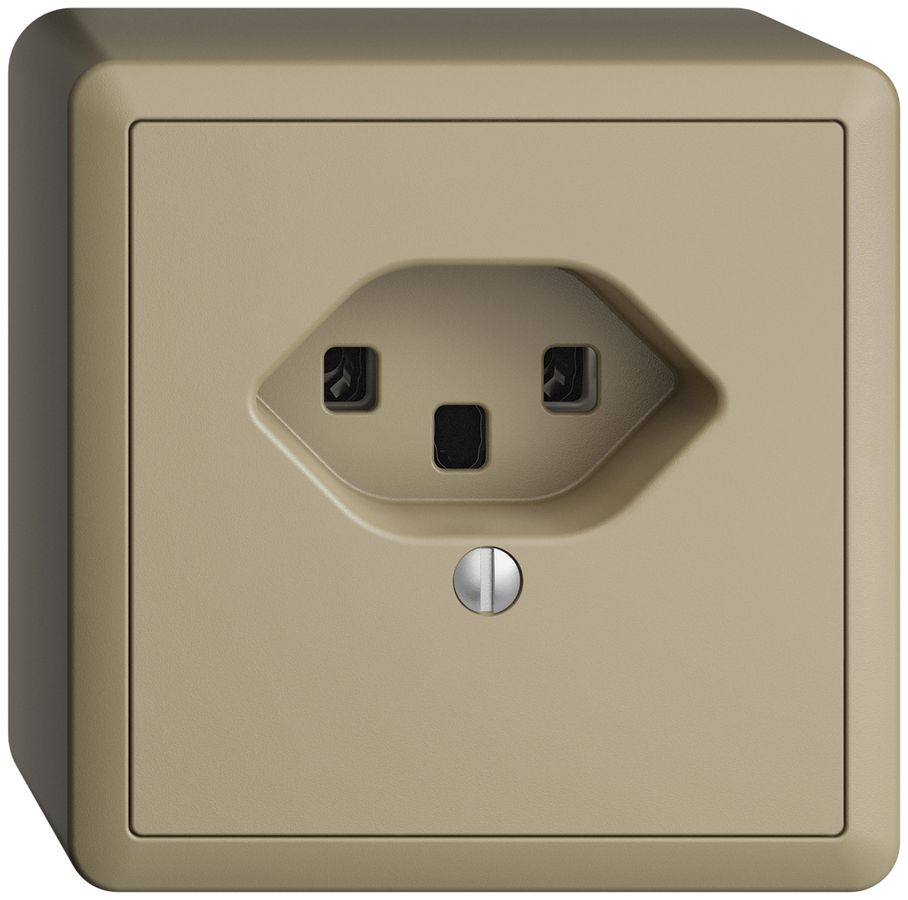 AP-Steckdose EDIZIOdue T23 16A sand, Schraubklemmen