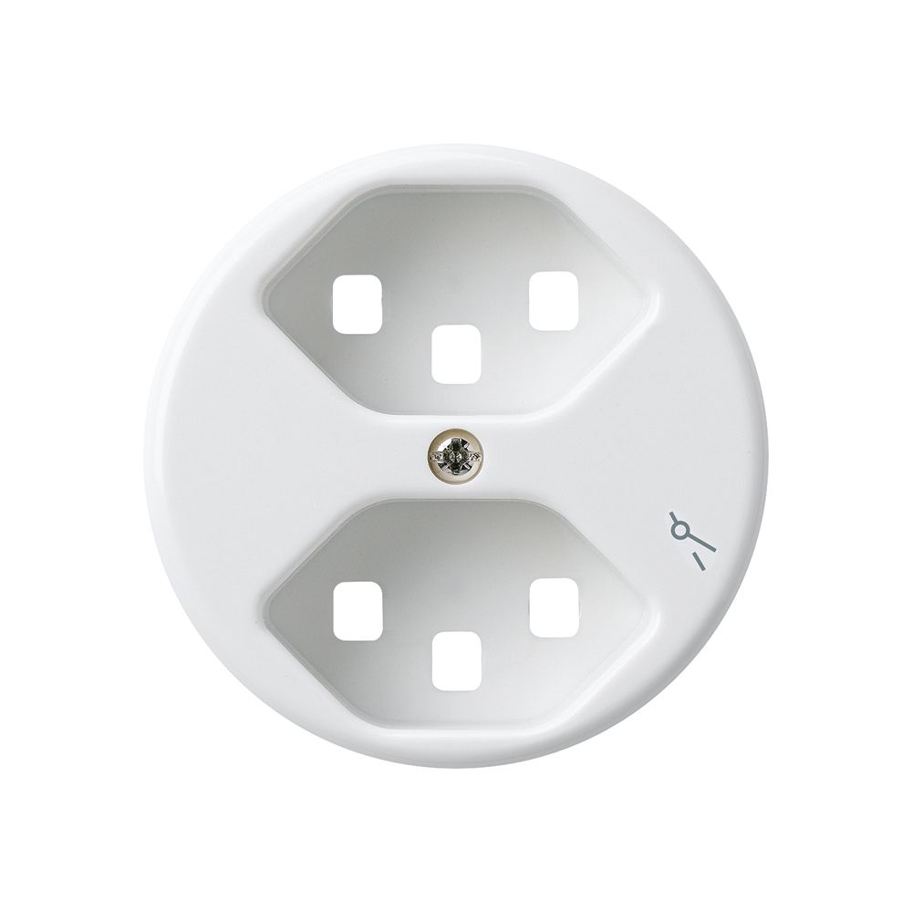 Frontscheibe zu Steckdose Hager basico 2×Typ 23 1×S H weiss