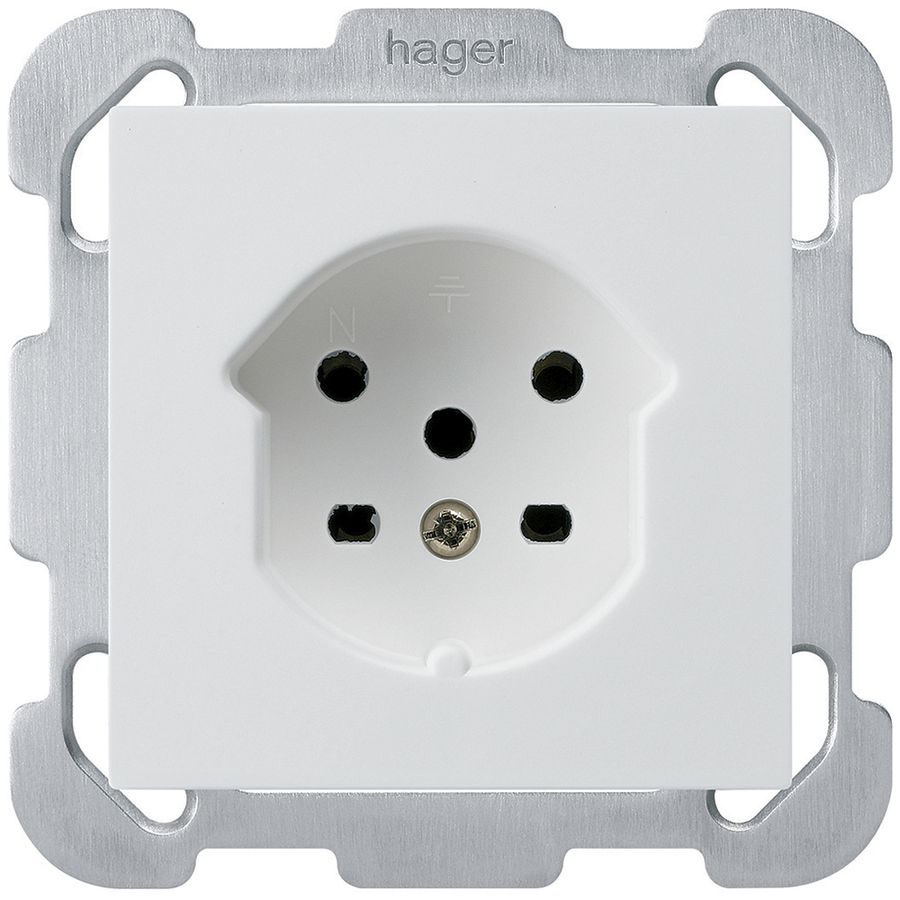 Prise ENC kallysto T15 blanc bornes à vis avec plaque de fixation