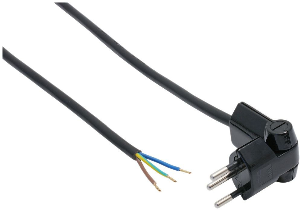 Câble d'appareil Td 3×1mm² 3m noir fiche T12 pivotable 180°