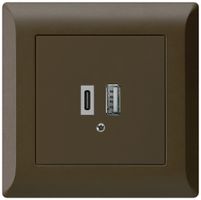 UP-USB-Ladesteckdose kallysto.line 18W PD 1×Typ A+1×Typ C braun