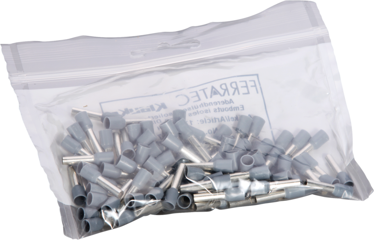 Capocorda tipo A isolato 4mm²/12mm grigio